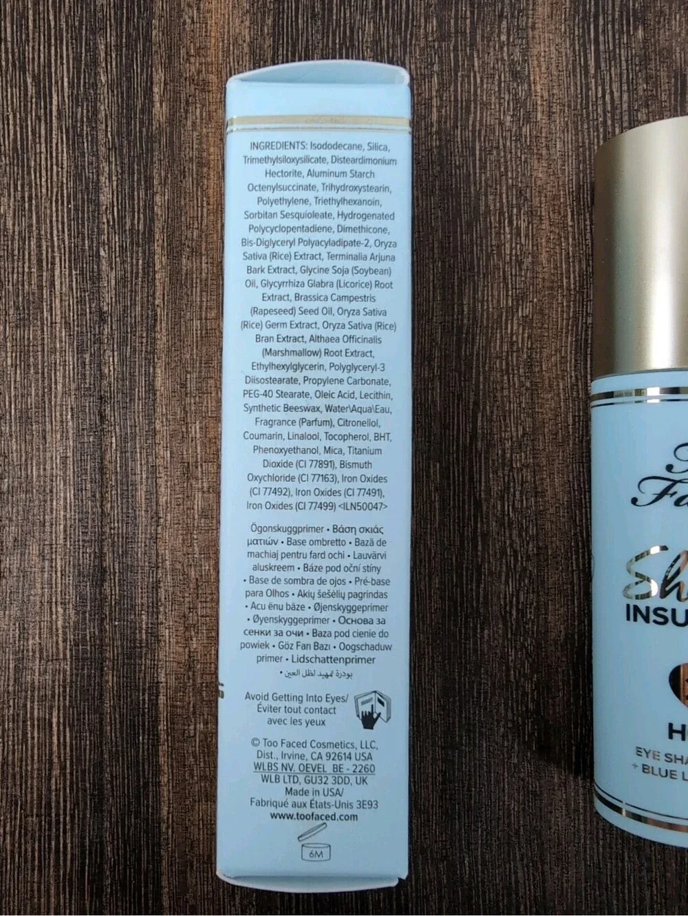Too Faced Shadow Insurance 24 Hour Eye Shadow Primer Blue Light Defense .20 oz